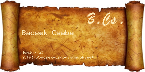 Bacsek Csaba névjegykártya