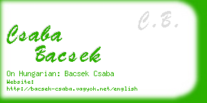 csaba bacsek business card